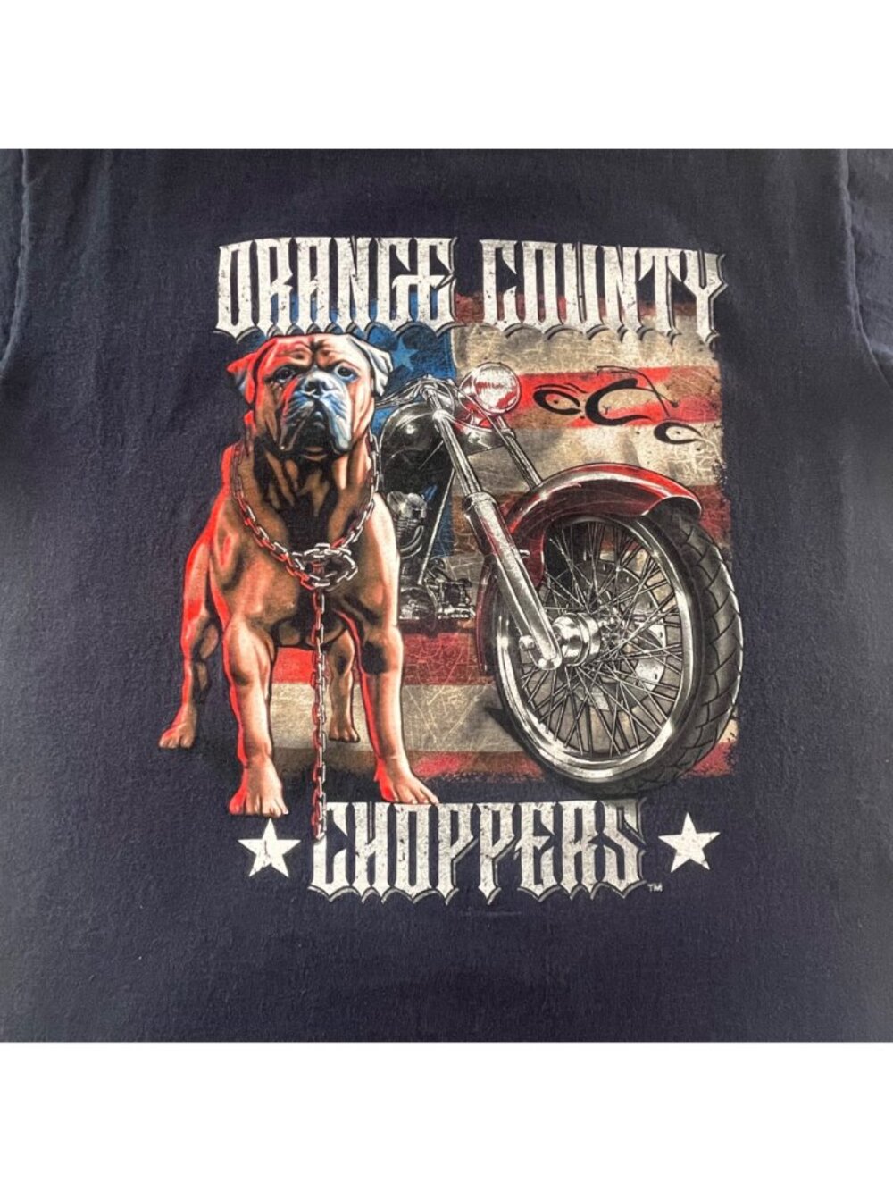 Y2K No Boundaries Orange County Choppers  T-Shirt Mens M Bulldog Graphic - Picture 2 of 6